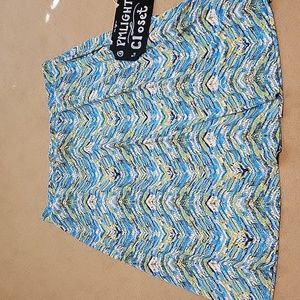 Kasper Skirt Petite Large Blue Lime Green Black White